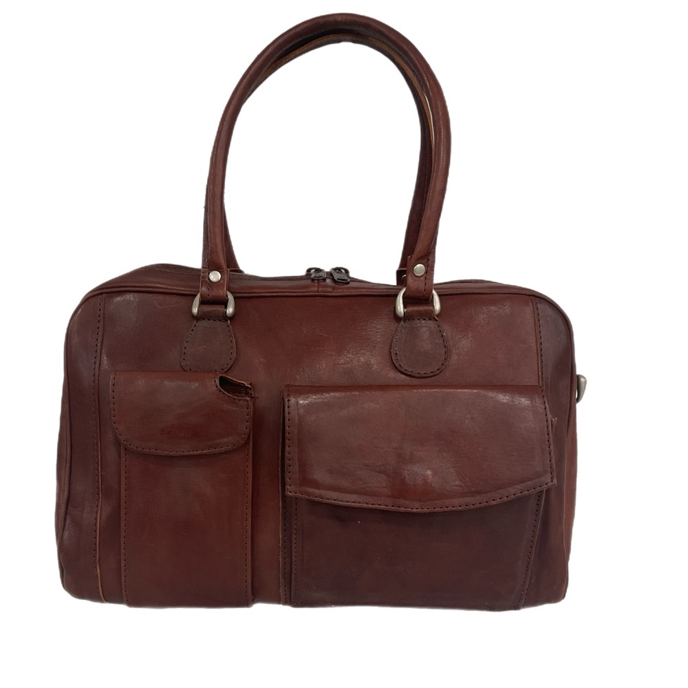 LL Leaders Of Leather Paraguay Satchel Handbag Tote Bag Purse waxed handmade